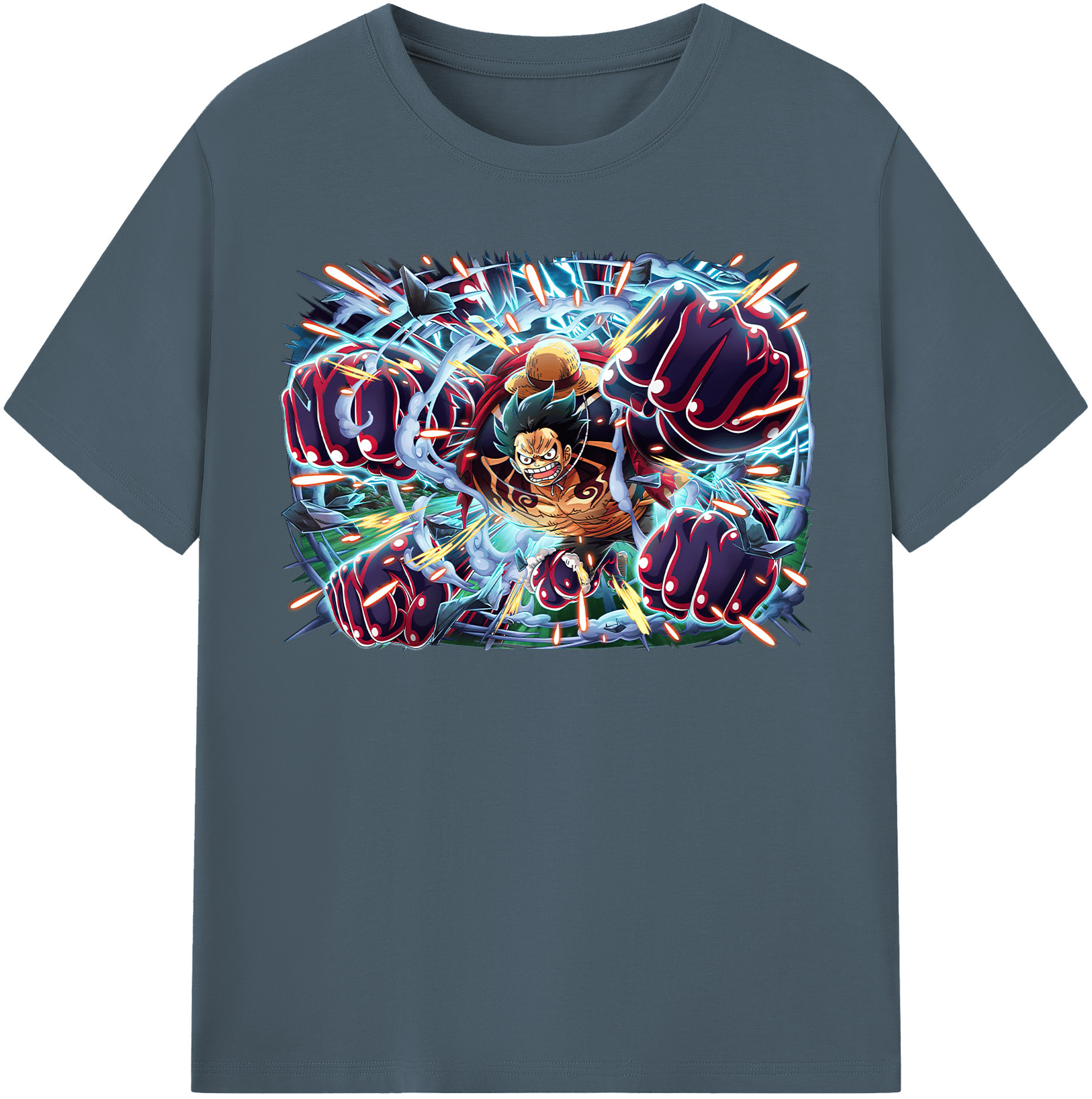 ワンピース モンキー・D・ルフィ ONE PIECE Monkey D. Luffy 綿100％半袖Tシャツ（フロントプリント）